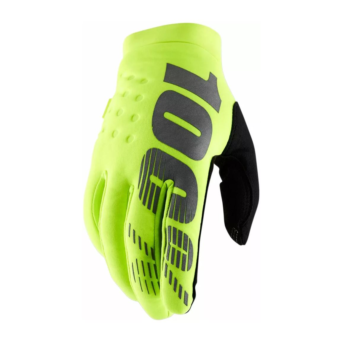100% MX Gloves Brisker Cold Weather Flou Yellow Black